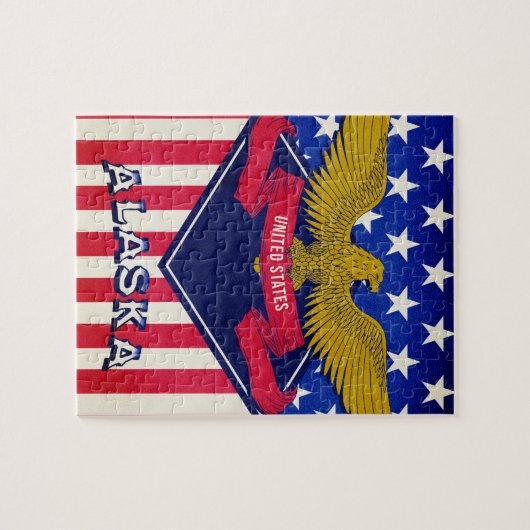 Flagge Alaska USA Puzzle (Horizontal)