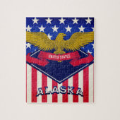 Flagge Alaska USA Puzzle (Vertikal)