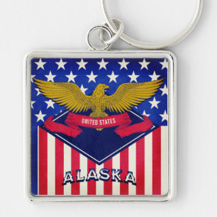 Flagge Alaska USA Schlüsselanhänger