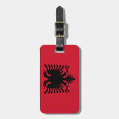 Flagge Albanien einfacher Identifikation Gepäckanhänger (Vorderseite vertikal)