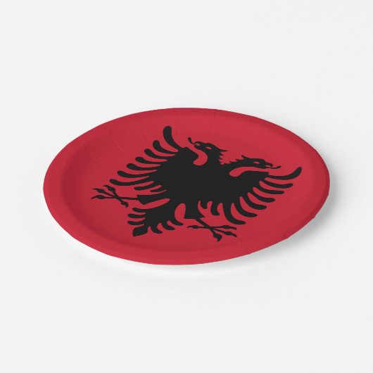 Flagge AlbanienpapierTellers Pappteller (Schrägansicht)