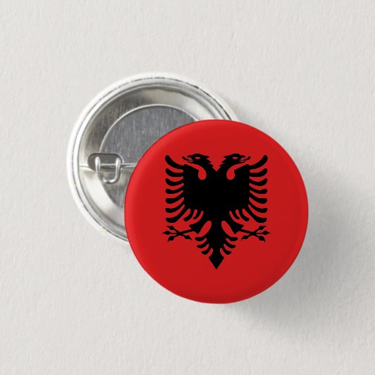 Flagge Albaniens (Albanisch) Button (Vorne & Hinten)