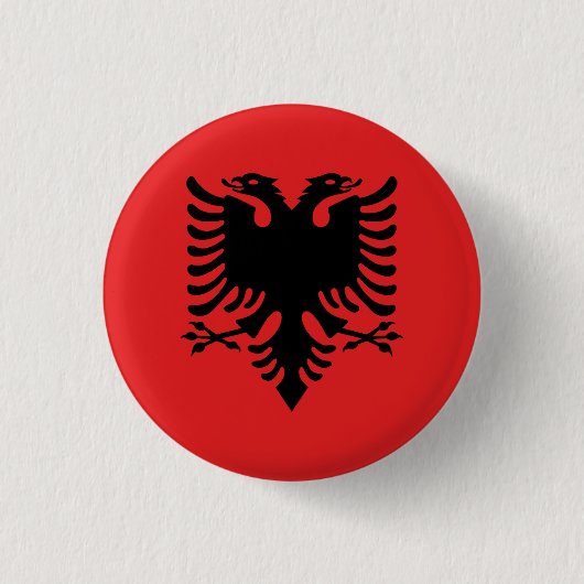 Flagge Albaniens (Albanisch) Button (Vorderseite)