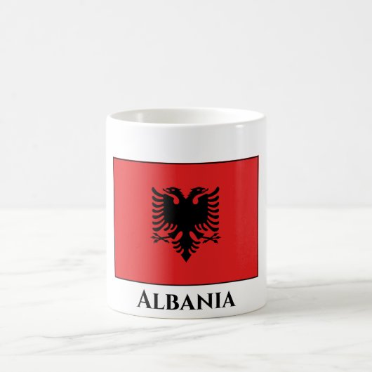 Flagge Albaniens (Albanisch) Kaffeetasse (Mittel)