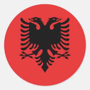 Flagge Albaniens (Albanisch) Runder Aufkleber