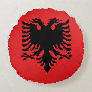 Flagge Albaniens (Albanisch) Rundes Kissen