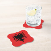 Flagge Albaniens (Albanisch) Untersetzer (Vor Ort)