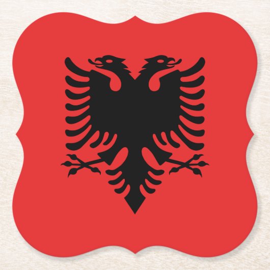 Flagge Albaniens (Albanisch) Untersetzer (Vorderseite)