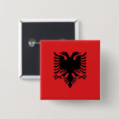 Flagge Albaniens Button (Vorne & Hinten)
