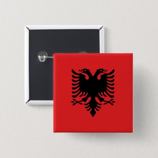 Flagge Albaniens Button (Vorne & Hinten)