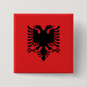 Flagge Albaniens Button (Vorderseite)