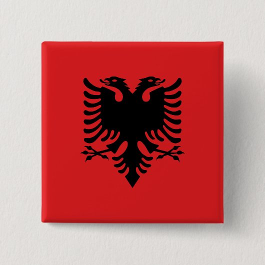 Flagge Albaniens Button (Vorderseite)
