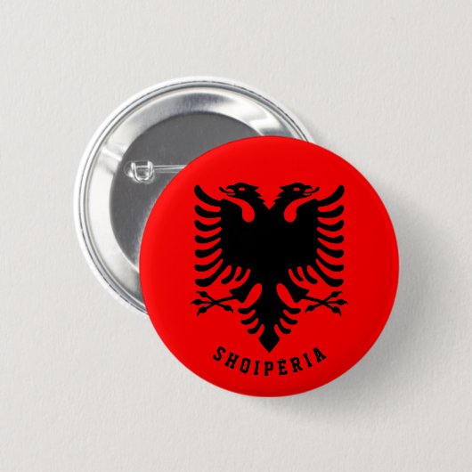 Flagge Albaniens Button (Vorne & Hinten)