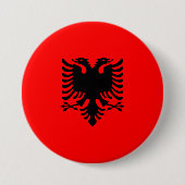 Flagge Albaniens Button (Vorderseite)