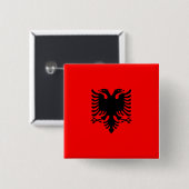 Flagge Albaniens Button (Vorne & Hinten)