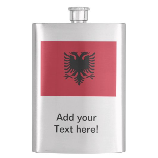 Flagge Albaniens Flachmann (Vorderseite)