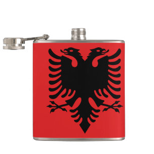Flagge Albaniens Flachmann