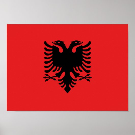 Flagge Albaniens - Flamuri Kombëtar - albanische F Poster (Vorne)