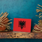 Flagge Albaniens Fotoplatte (Seite)