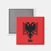 Flagge Albaniens, gekennzeichnet, Magnet (Vorderseite/Rückseite)
