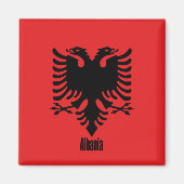 Flagge Albaniens, gekennzeichnet, Magnet (Vorne)