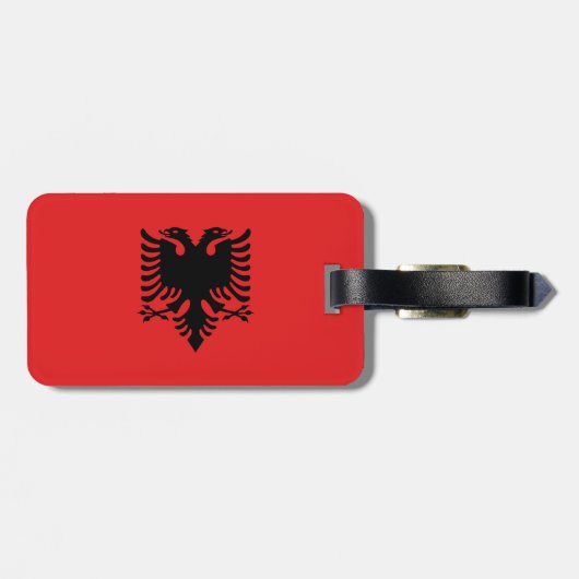 Flagge Albaniens Gepäckanhänger (Rückseite horizontal)