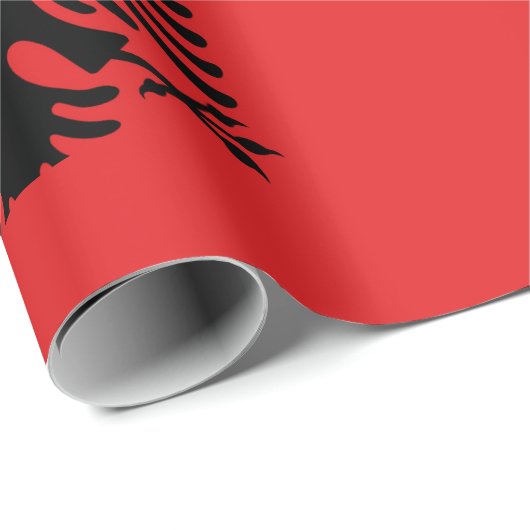 Flagge Albaniens Geschenkpapier (Rolleneckpunkt)