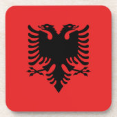 Flagge Albaniens Getränkeuntersetzer (Vorderseite)