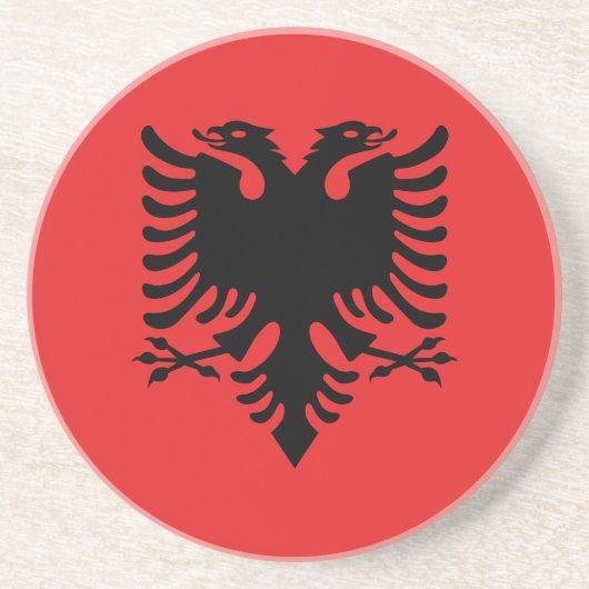 Flagge Albaniens Getränkeuntersetzer (Vorne)