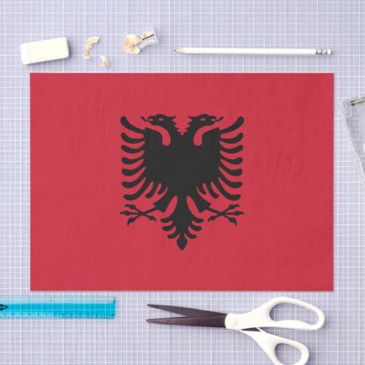 Flagge Albaniens - Gewebepapier Seidenpapier (Handwerk)