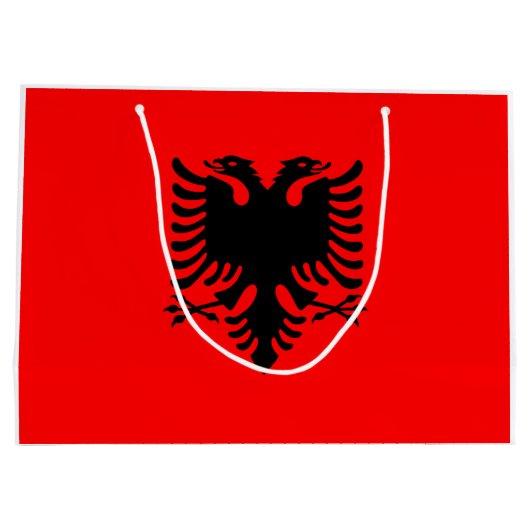 Flagge Albaniens Große Geschenktüte (Rückseite)