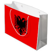 Flagge Albaniens Große Geschenktüte (Rückseite Schrägansicht)