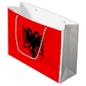 Flagge Albaniens Große Geschenktüte (Vorderseite Schrägansicht)
