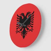 Flagge Albaniens Große Wanduhr (Winkel)