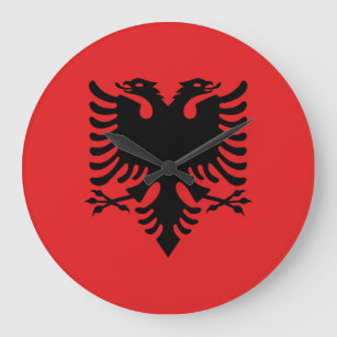 Flagge Albaniens Große Wanduhr