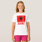 Flagge Albaniens "Grunge" Look T-Shirt (Vorne ganz)
