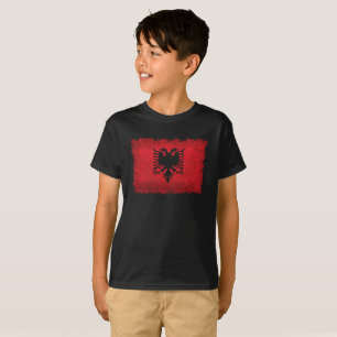 Flagge Albaniens im Vintage-Retro-Stil T-Shirt