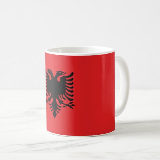 Flagge Albaniens Kaffeetasse (VorderseiteRechts)