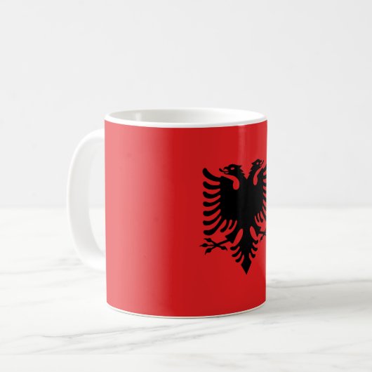 Flagge Albaniens Kaffeetasse (Vorderseite Links)