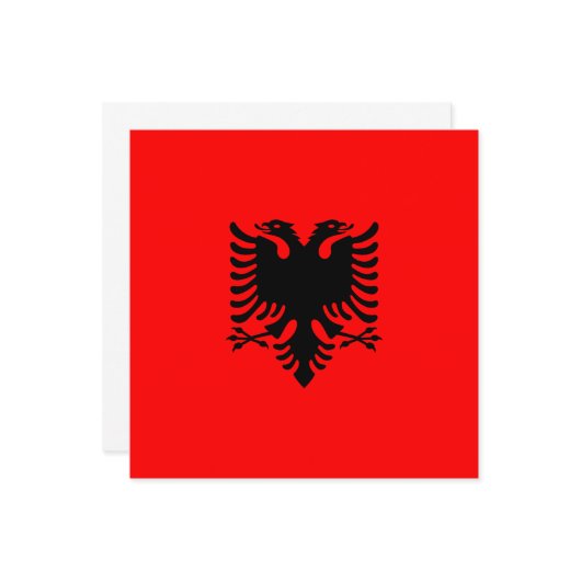 Flagge Albaniens Karte (Vorderseite/Rückseite Beispiel)