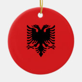 Flagge Albaniens Keramik Ornament (Vorne)