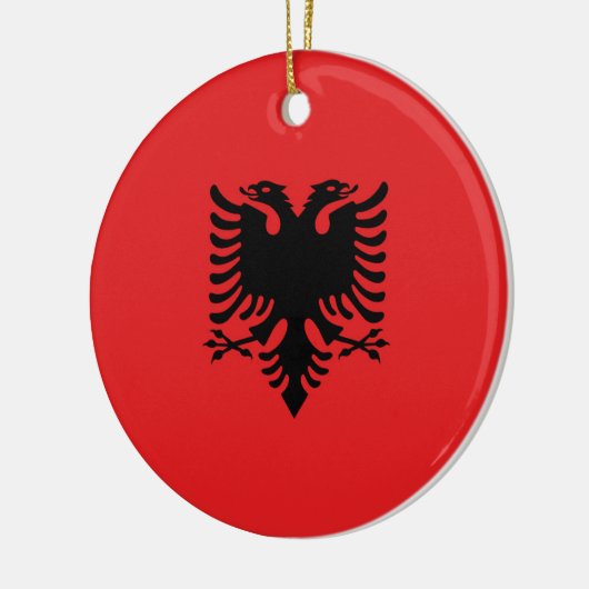 Flagge Albaniens Keramik Ornament (Links)