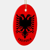 Flagge Albaniens Keramik Ornament (Rechts)