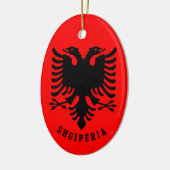 Flagge Albaniens Keramik Ornament (Links)