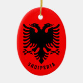 Flagge Albaniens Keramik Ornament (Vorne)