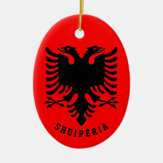 Flagge Albaniens Keramik Ornament (Vorne)