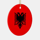 Flagge Albaniens Keramik Ornament (Rechts)