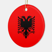 Flagge Albaniens Keramik Ornament (Links)