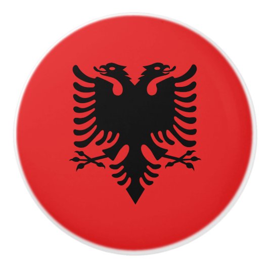 Flagge Albaniens Keramikknauf (Vorderseite)