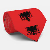 Flagge Albaniens Krawatte (Gerollt)